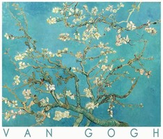 Van gogh almond blossom 1890 art poster dutch painting spring fruit tree turquoise white flower