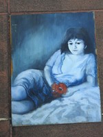 Gulyás L 52' : Nő virággal - olaj / festmény