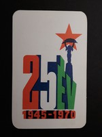Kártyanaptár 1970 - 25 év Magyar Honvédelmi Szövetség felirattal - Retró Naptár