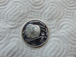 Belgium ezüst 5 ecu 1997 PP 23.12 gramm
