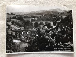 Antique Swiss postcard - st. Gallen - sitterbrücken - 1939