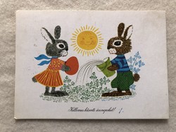 Régi Húsvéti képeslap, rajzos levelezőlap - Hajnal Gabriella rajz