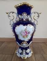 Hollóházi porcelán barokk nagy váza