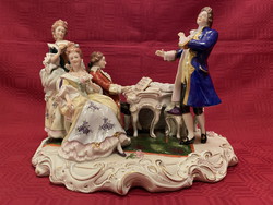 Large size Rococo scene with several figures