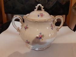 Zsolnay flower pattern sugar bowl antique