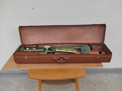 Antik hordozható kötő gép ruhaipari szerszám eredeti dobozában prospektussal 5409