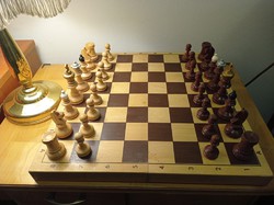Fa sakk készlet dobozban 36 x 36 cm