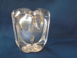 Costa Boda thick walled crystal glass candle - midcentury vintage scandinavian design object