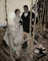 Dean cornwell - a couple in the moonlight - reprint