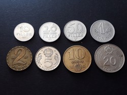10 20 50 Fillér 1 2 5 10 20 Forint 1989 érme - Magyar Ft sor 1989 pénzérmék