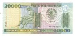 20000 meticais 1999 Mozambik UNC