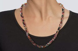 Achat gemstone, twisted necklace, handcrafted jewelry