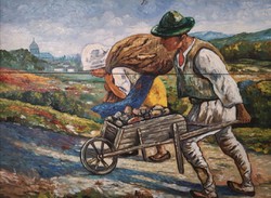 Peasants painting Slovak or Czech painter