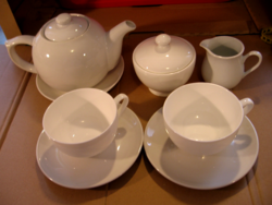 NANA minőségi fehér porcelán teás, kávés készlet 2 személyes