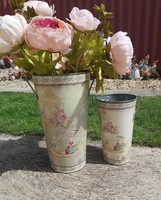 Beautiful vintage scene metal vases pots rosy floral vase chinese geisha fabulous pieces