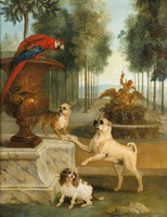 Jean Oudry - Kutyák a parkban - vászon reprint