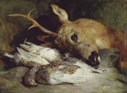 Henry Landseer - Állati csendélet - vászon reprint