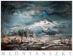 Winter landscape of László Mednyánszky mountains, art poster, classic Hungarian painters
