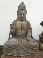 Kb.600 éves, 80 cm, fa Guan Yin / Buddha szobor.