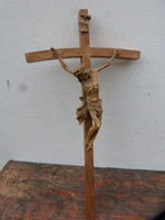 Old wooden cross - crucifix / Jesus.