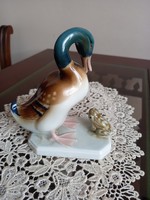 Csehszlovák porcelán kacsa békával