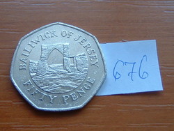 Jersey 50 pence 1998 (arch of grosnez castle) 27.3 mm, copper-nickel # 676