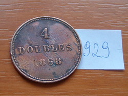 Guernsey 4 doubles 1868 (58,000 pcs) bronze, 26.1 mm # 929