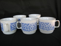 Zsolnay porcelain blue flower mug 5 pcs