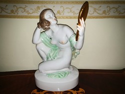 Large figure of a woman with Herend mirror