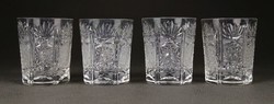1I585 polished glass stampedlis crystal cup 4 pieces