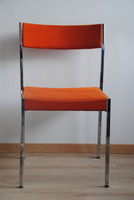 4pcs retro german girsberger-eurochair chrome upholstered chair