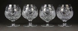 1I598 base liqueur crystal whiskey glass set of 4 pieces
