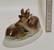 Zsolnay őz pár porcelán figura (2196)