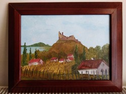 Szigliget landscape! Oil painting. Signed !! 30X23cm.
