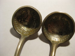 2 freedom fighters 20 pennies 1848 Pest 13 lats silver patriot spoon 1862 medal spoon decorative spoon