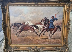 Benyovszky István / Vágtató lovak a Hortobágyon