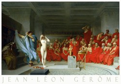 Jean-Léon Gérôme Phrüné hetéra az Areioszpagosz előtt 1861 festmény művészeti plakátja, görög akt