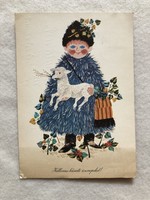 Old Easter postcard, style postcard - dawn gabriella drawing