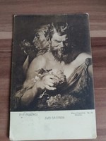 Antik művész képeslap, Rubens, A két szatír, 1923