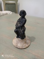 Bronz kislány figura szép szecessziós