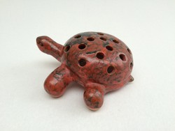 Retro old ceramic turtle mid century ikebana vase incense holder pen holder