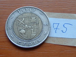 GHÁNA GHANA 100 CEDIS 1999 BIMETÁL, KAKAÓ 75.
