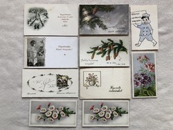 10 db   Antik  vegyes mini képeslap, üdvözlőlap  -  postatiszta  -   grafikus, litho is