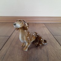 Régi Metzler Ortloff porcelán tacskó kutya figura
