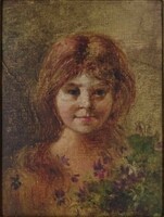 1I685 xx. Century painter: little girl portrait