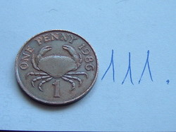 Guernsey 1 penny 1986 large crab, bronze 111.