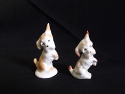 Aquincum miniature porcelain dog figure in a pair