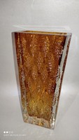 MOST érdemes! Kurt Wokan tervezte Ingrid glass üveg kristály váza 1970 körüli, sérült