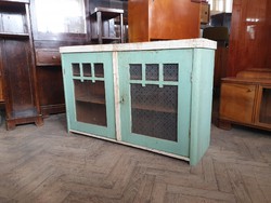Régi vintage fenyő vitrin felső rész szekrény fali szekrény kredenc konyhaszekrény tálaló felsőrész