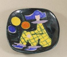 Art deco glazed ceramic wall plate 395